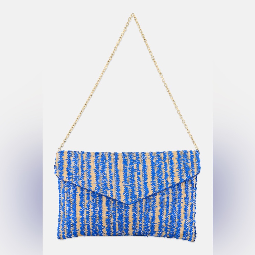 Urban Expressions Vibrant Blue and Tan Clutch